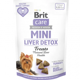 Дентални пръчици с грижа за черния дроб Brit Care Dog Mini treats Liver Detox за малки породи кучета
